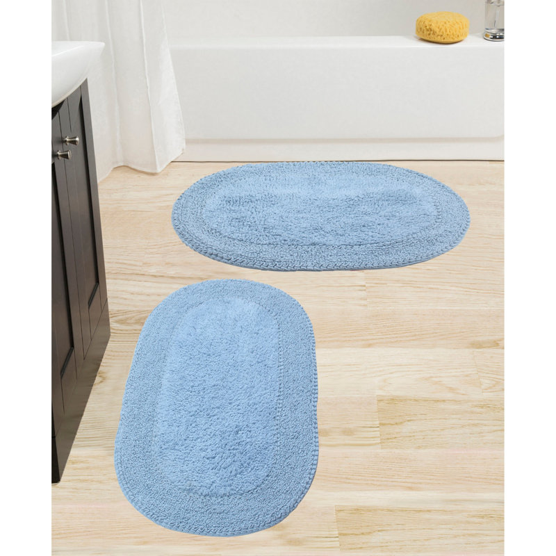 Ensemble de tapis pour salle de bain Xie, Bleu
