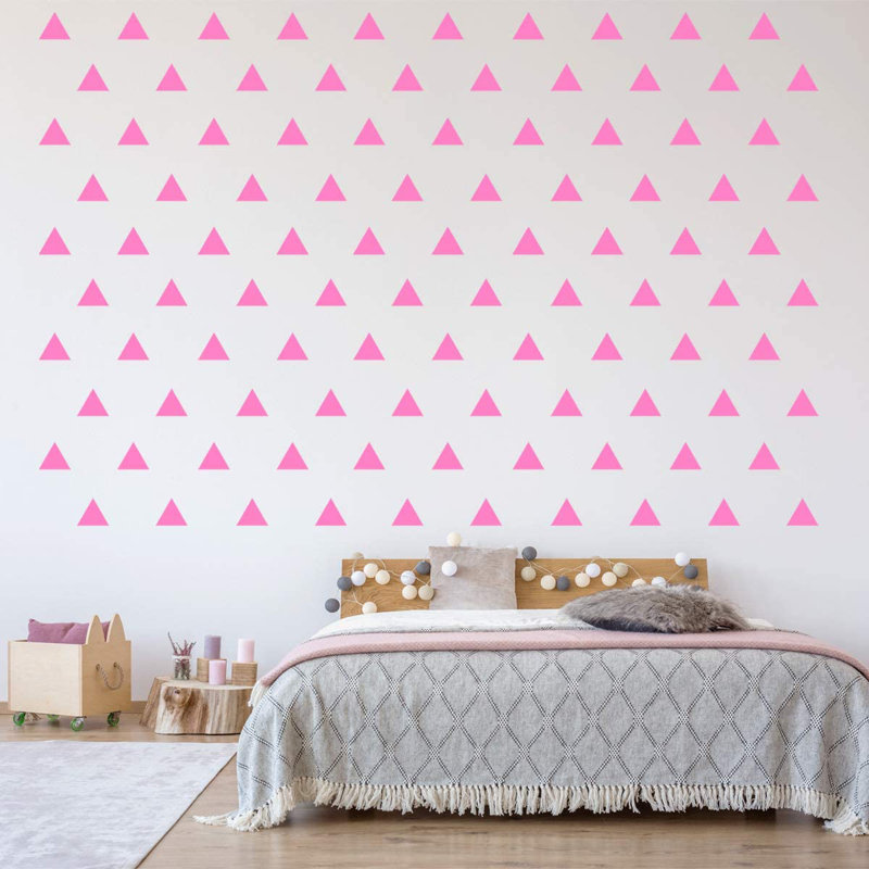 Abstract Non-Wall Damaging Wall Decal, Pink, 2.63" H x 3" W x 0.6" D
