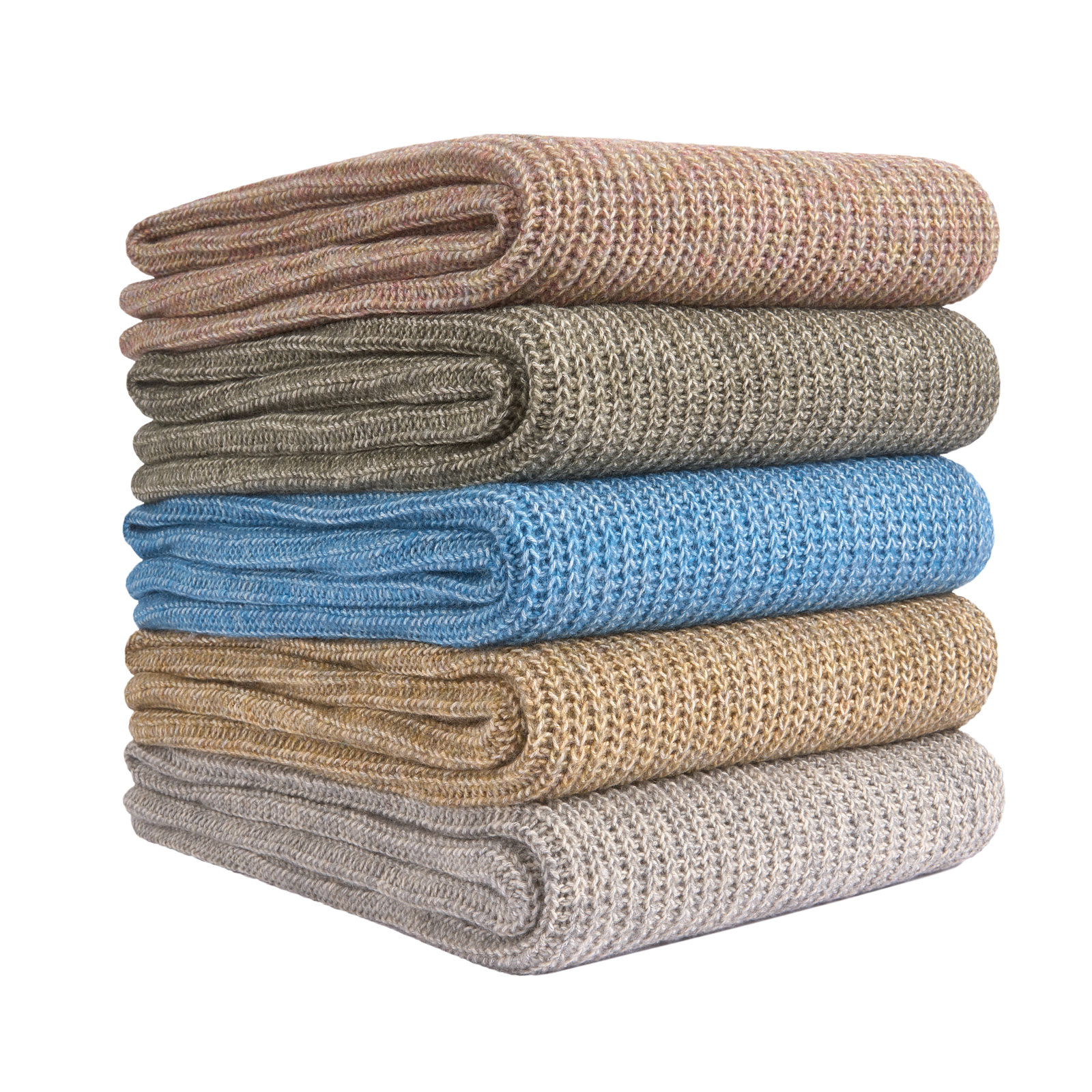 Jamilla Knit Wool Throw Blanket, Cognac