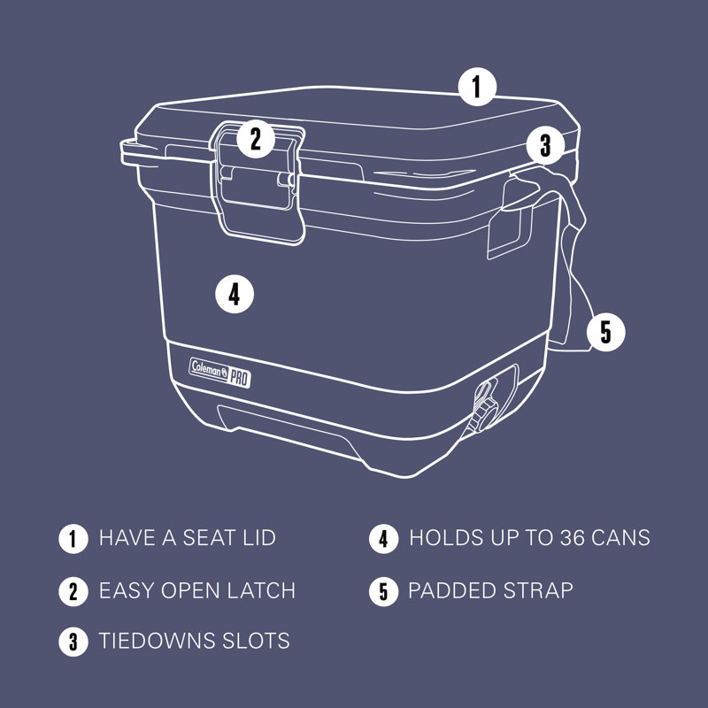 Coleman Pro 25-Quart Hard Cooler,, Blue Sky