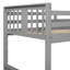 Lit simple au-dessus d'un lit superposé avec structure en bois de pin robuste de conception solide et attrayante en gris