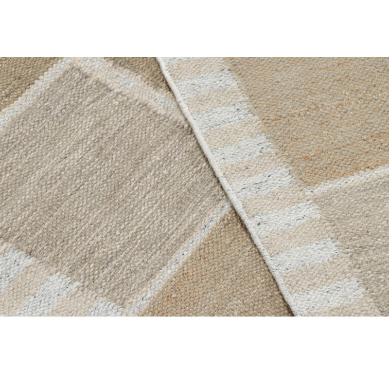 Rug & Kilim’S Scandinavian Rug With Beige-Brown Geometric Patterns, Rectangle 10' x 14'