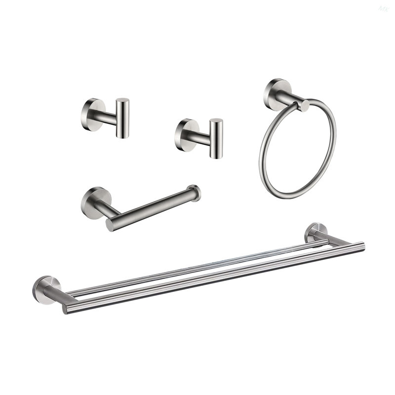 Ensemble de support à serviettes 5 pièces, Nickel brossé