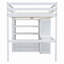 Lit mezzanine en bois avec garde-robe intégrée, bureau, tablettes de rangement et tiroirs pour la chambre à coucher-1853939902
