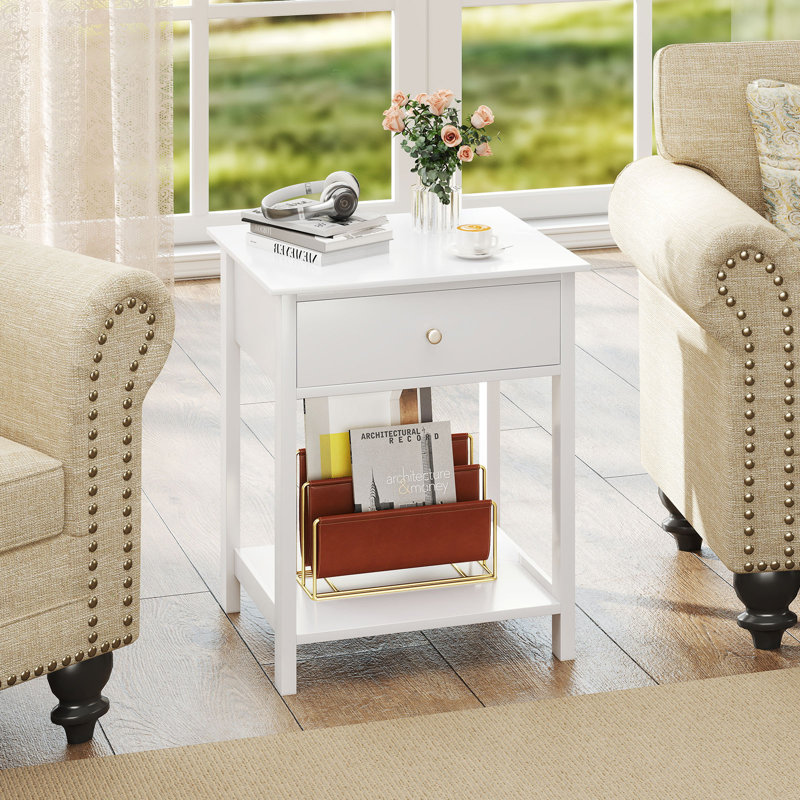48cm W Manufactured Wood Bedside Table