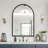 Modern Black Metal Arch Mirror, Elegant Arched Wall Mirror