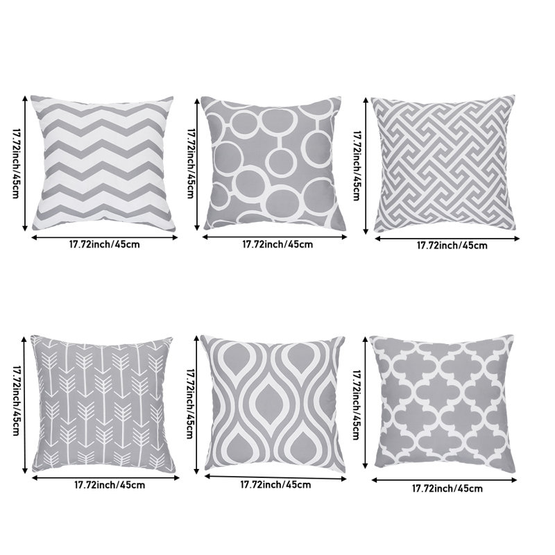 Set of 6 Geometric Throw Pillow Covers