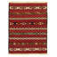 Tapis décoratif en laine rouge foncé 3 pi 5 po x 4 pi 10 po one-of-a-kind noué à la main new age izmir