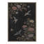 Tapis floral noir / rouge lavable à la machine avec envers antidérapant-183054259