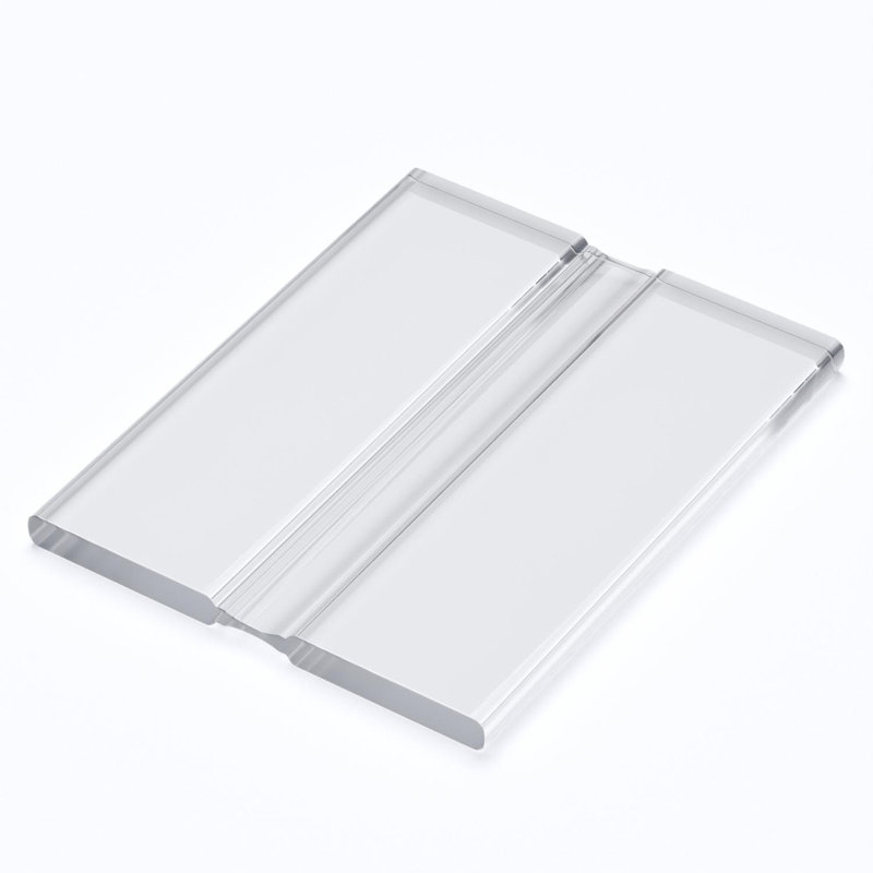 5x Clear 50 mm Acrylic Low Profile Flexible Living Hinges, Continuous