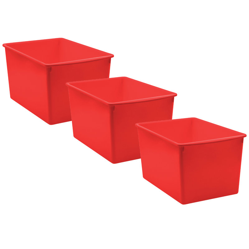 Rebrilliant Plastic Decorative Bin, Red