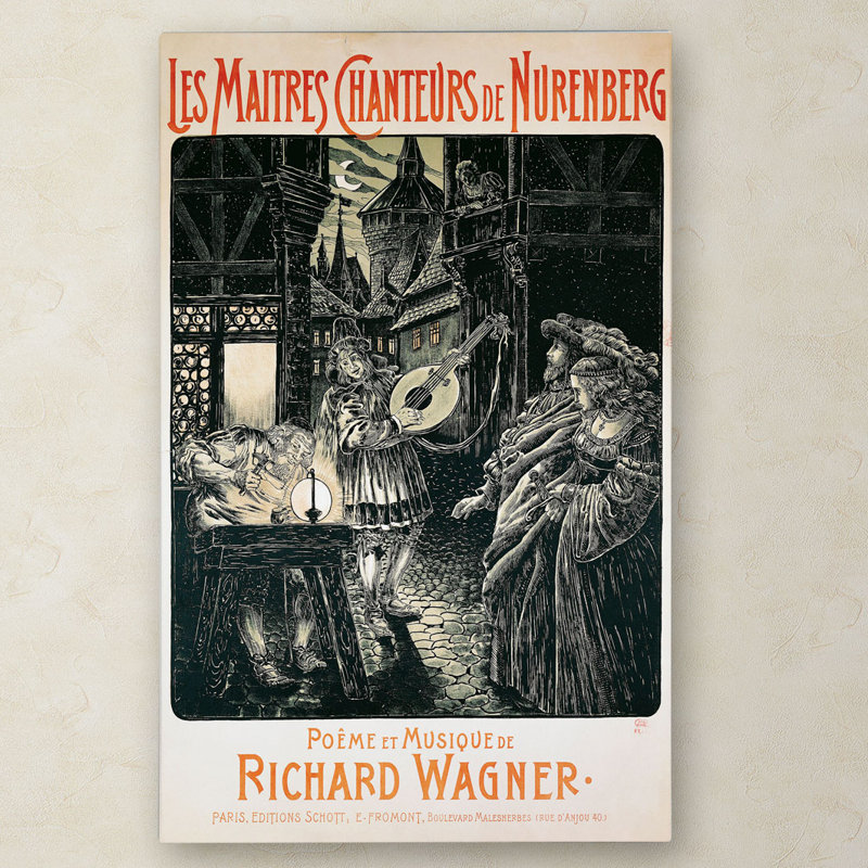 « the mastersingers of nuremberg », sur toile tendue, H 19 po x l 12 po x P 2 po