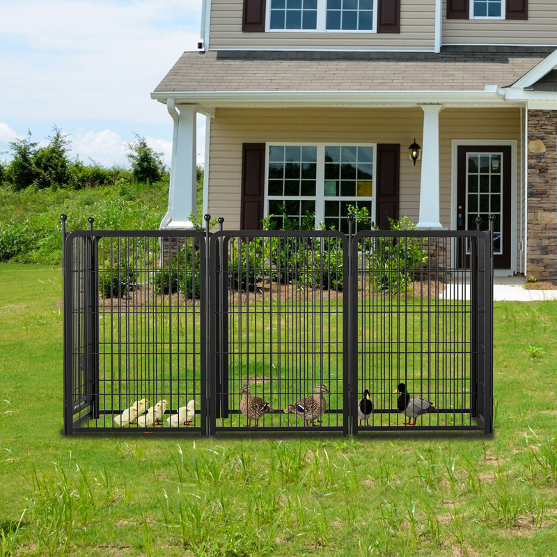 Parc pour chien avec 8 panneaux et enclos pour chiots pour chien, H 40 po x l 52,4 po x P 52,4 po , Noir