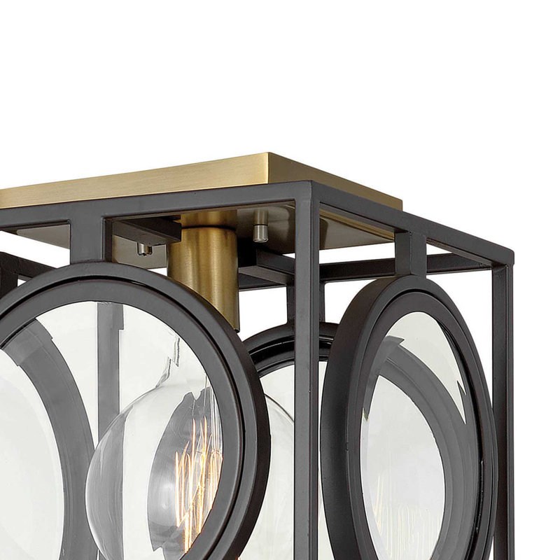 Fulham Buckeye Bronze Globe Flush Mount with Clear Beveled Glass