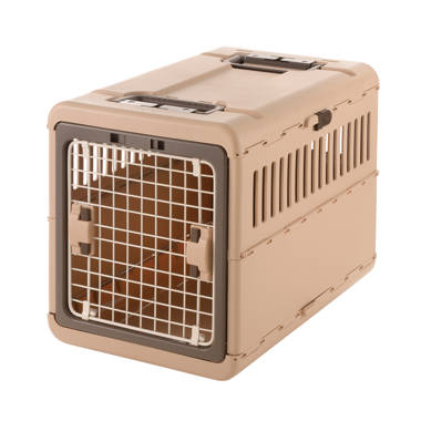 Pet Carrier And Crate 27 - Premium Foldable Design - 360 Degree  Ventilation And Hard Plastic Wall Protection