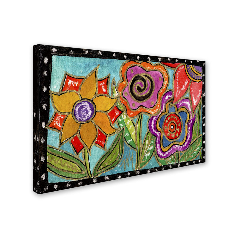 Art sur toile Berkley «Funky Flower Garden», H 30 po x l 47 po x P 2 po