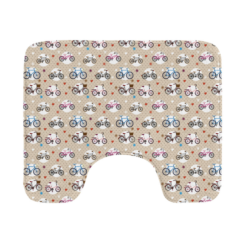 Tapis de salle de bain en forme de U 20 po beige et blanc