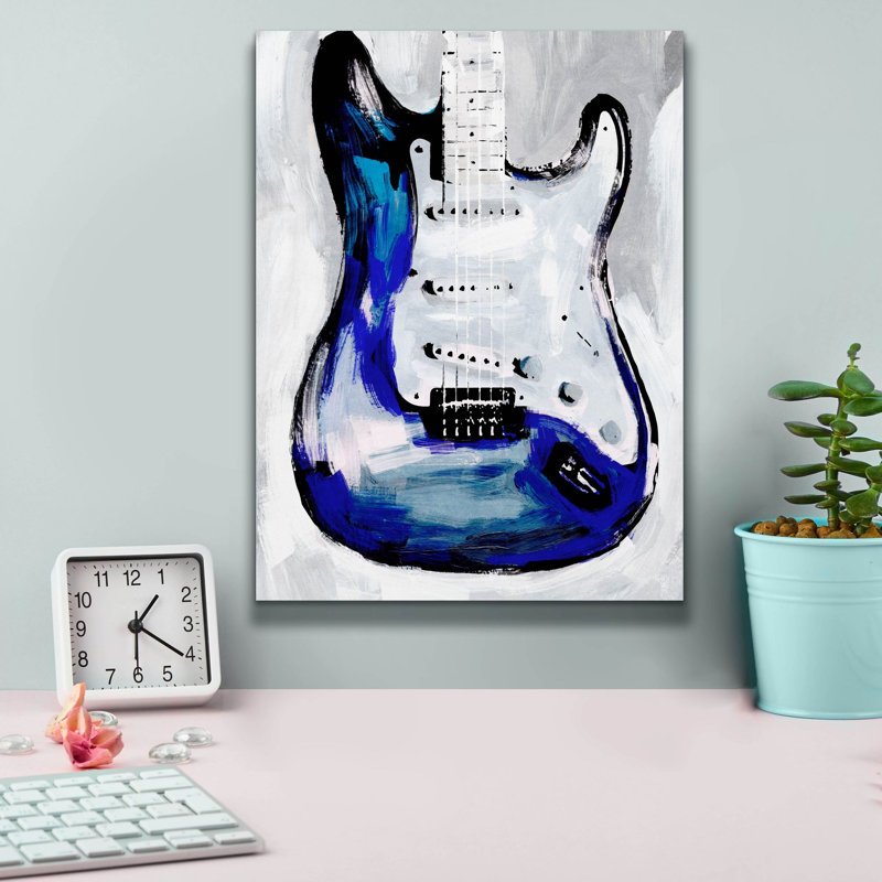  «Electric Blues 1» par Annie Warren, art mural sur toile, 12 po x 16 po, H 16 po x l 12 po