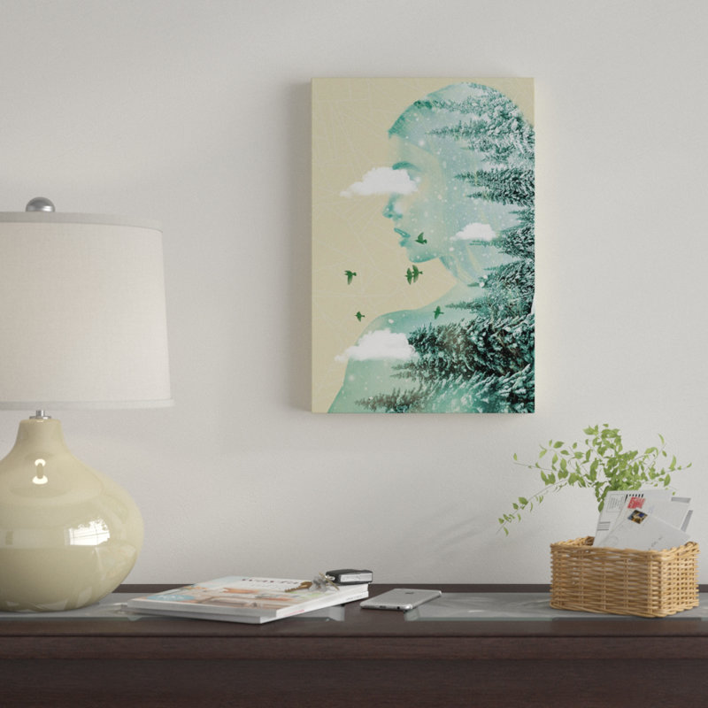 « dérivant d’un nuage » par vin zzep, impression sur toile tendue, H 26 po x l 18 po x P 1,5 po, Toile avec cadre noir