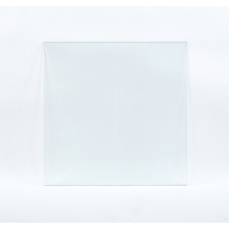 Plateau en verre trempé transparent, carré de 80 cm