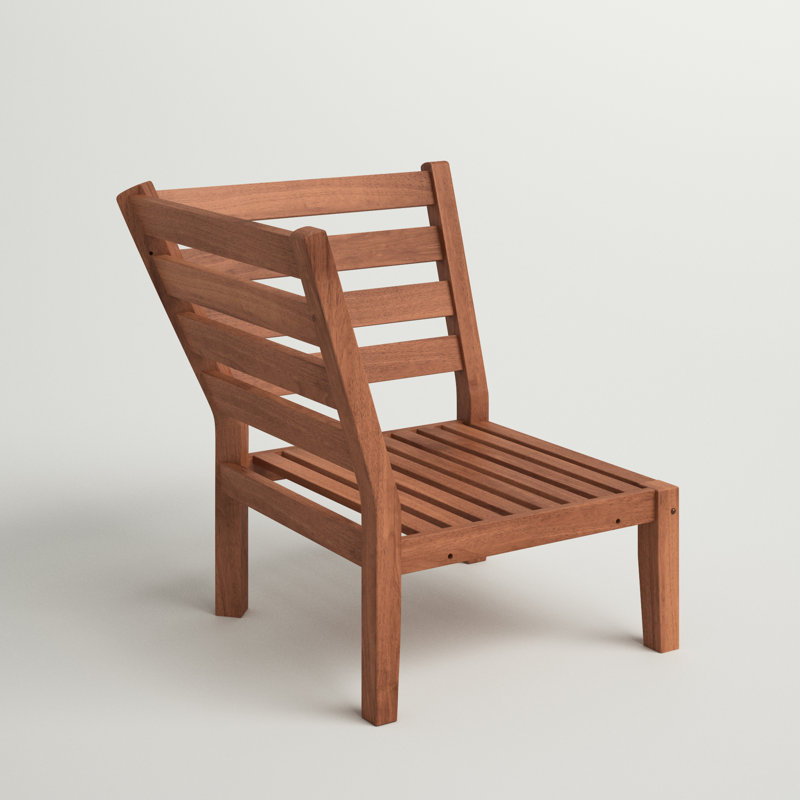 Hursey Rubberwood Outdoor Lounge Chair, Brown