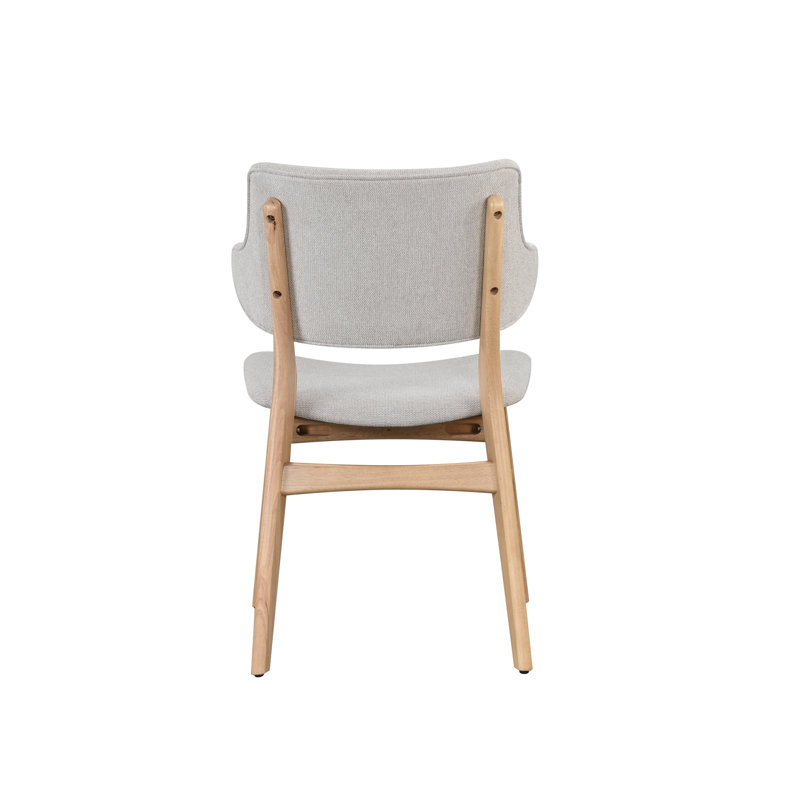Upholstered Solid Wood Dining Chair, Oak