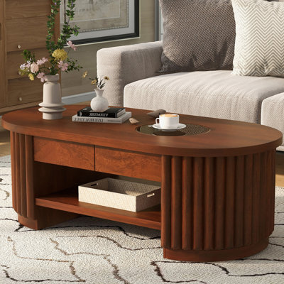 Table basse cannelée avec rangement