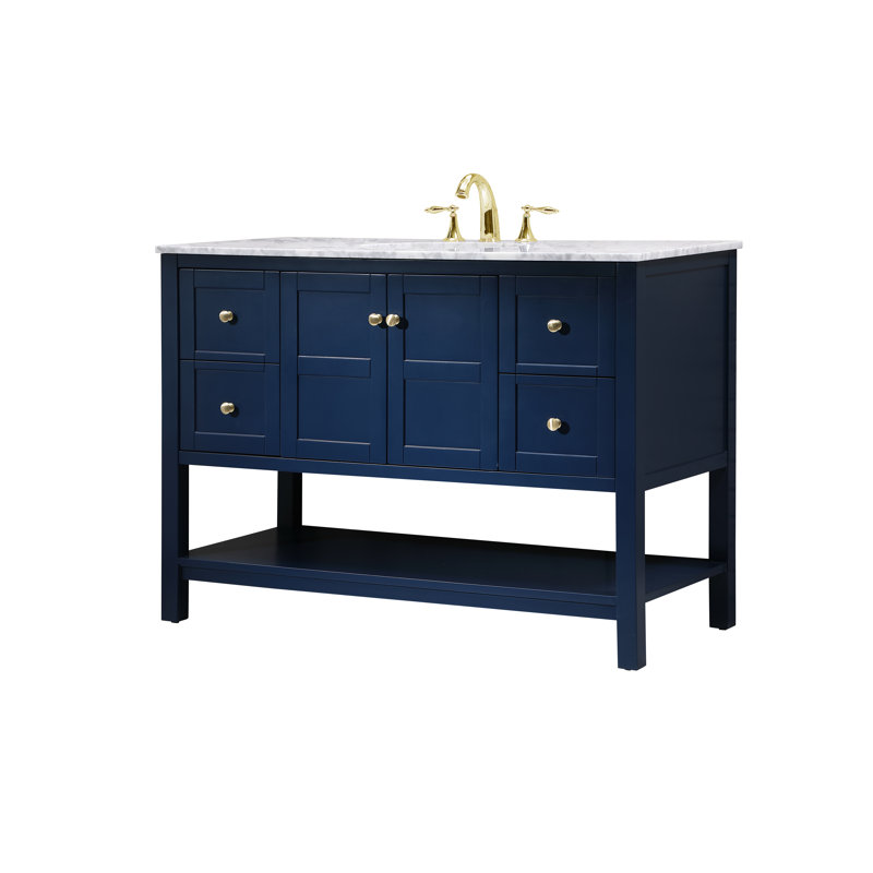 Ensemble de meuble-lavabo 48 po / Base: bleu avec plateau Carrera