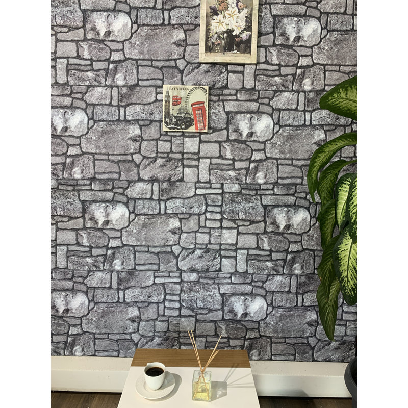 Panneaux muraux 3D 19,7 po x 39,4 po Falkirk Uffcott II (paquet de 5), Gris anthracite