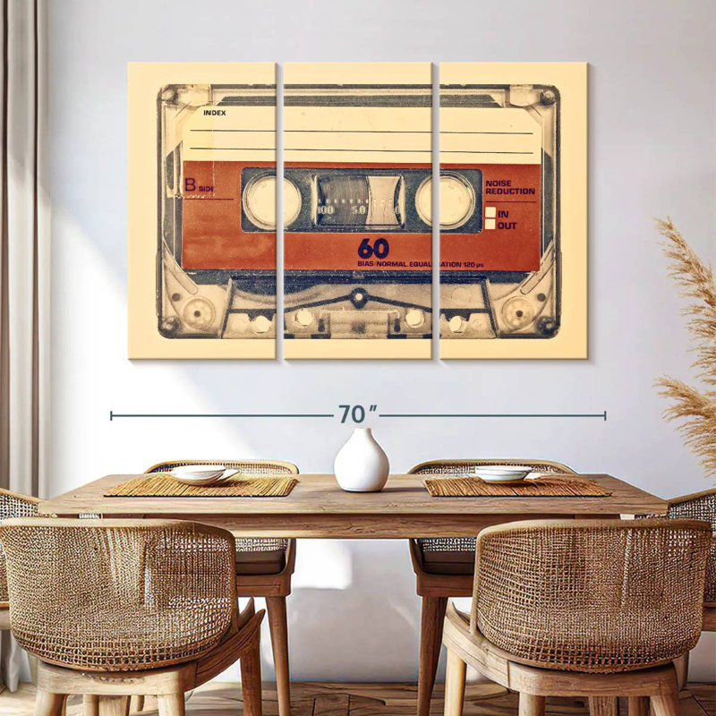Abarca Retro Compact Cassette, 14" H x 23" W