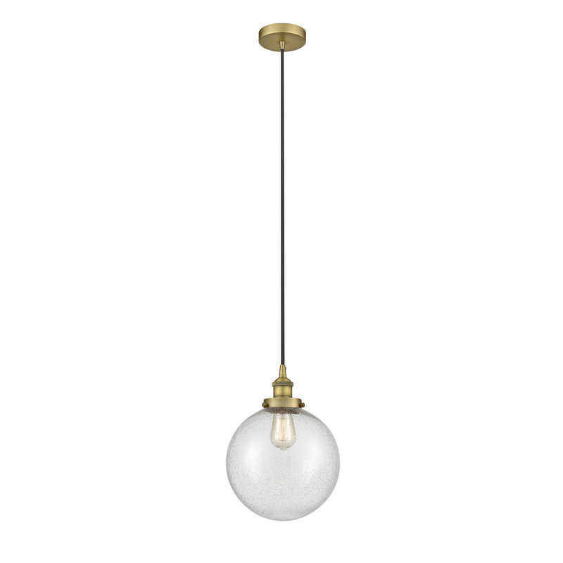 Luminaire suspendu simple à 1 lumière Frederick, Laiton brossé