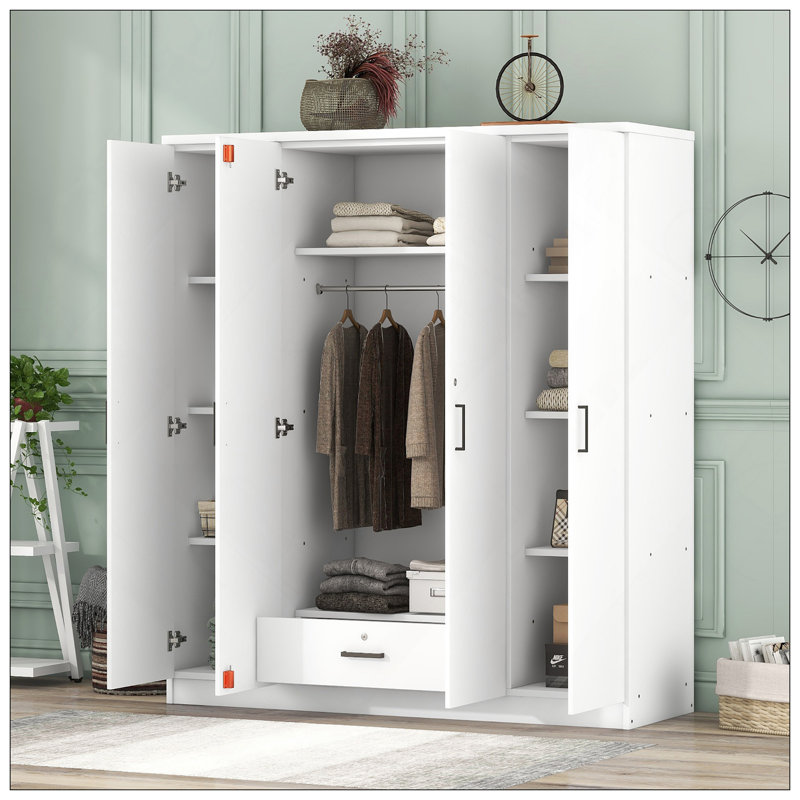 4-Door Wardrobe With 1 Drawer