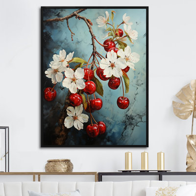 «Chuckling Cherry Charm - Fruit», reproduction d'art sur toile_105728