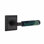 Ensemble de leviers de passage Emtek Select, rosette Quincy, tige carrée en L, poignée en marbre vert, l 5,875 po x L 5,875 po