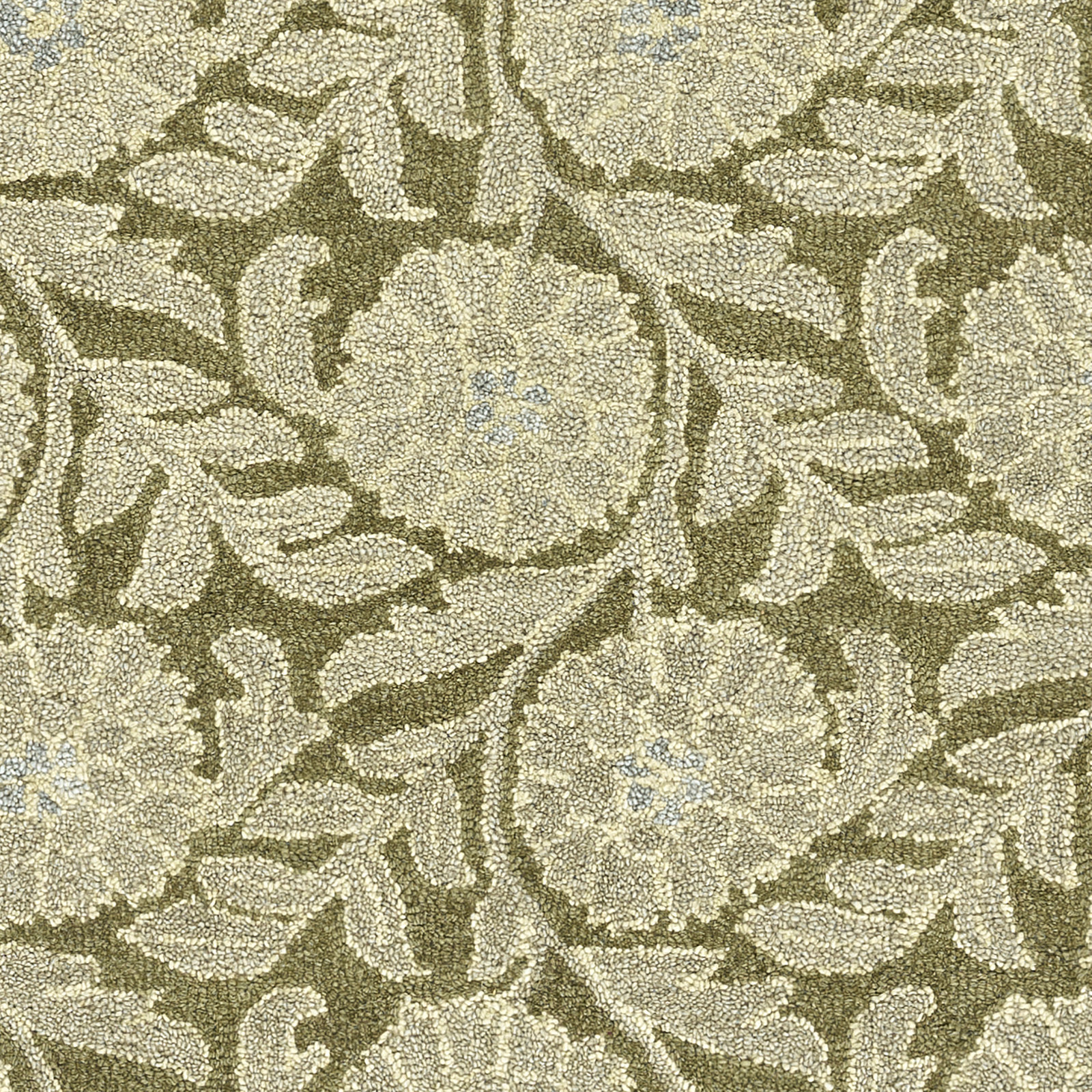 Eleanora Hand Tufted Wool Floral Green Area Rug, 2'6" X 8' Runner