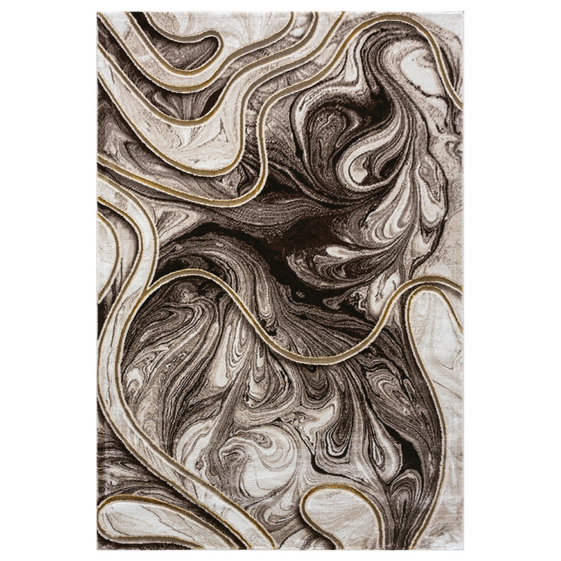 Tapis abstrait moderne contemporain 2 x 7 pour tapis de salon, Tapis de couloir 2 pi 8 po x 8 pi 2 po