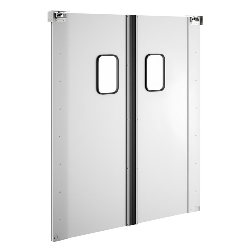 Porte de circulation commerciale en aluminium simple avec fenêtre, 58,2 po x 82,3 po, 2