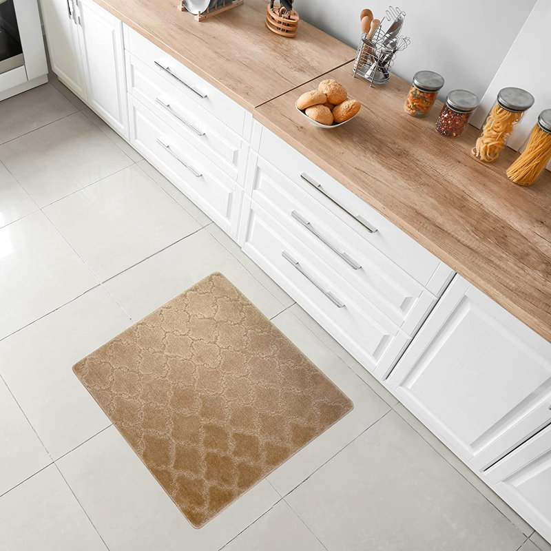 Tapis de cuisine, Beige clair, Carré 2 pi 8 po