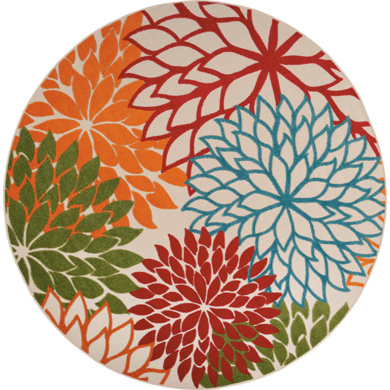 Abela Floral Indoor Rug, Round 7'10"