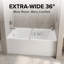 Baignoire alcôve moderne de 60 po x 36 po avec dossier ergonomique et base antidérapante, drain à gauche, blanc brillant - LUXE-119140531