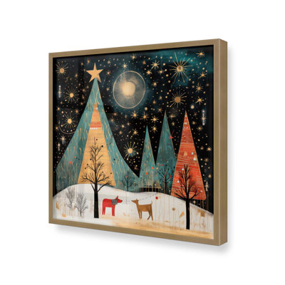 Nuit étoilée, arbres de Noël I print