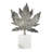 7X3x10.5" Aluminum Leaf On Marble Base