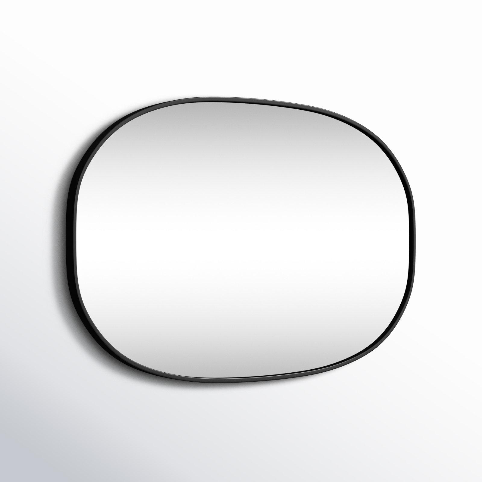 Sabine Metal Curved Oval Wall Mirror, 40" x 27", Black