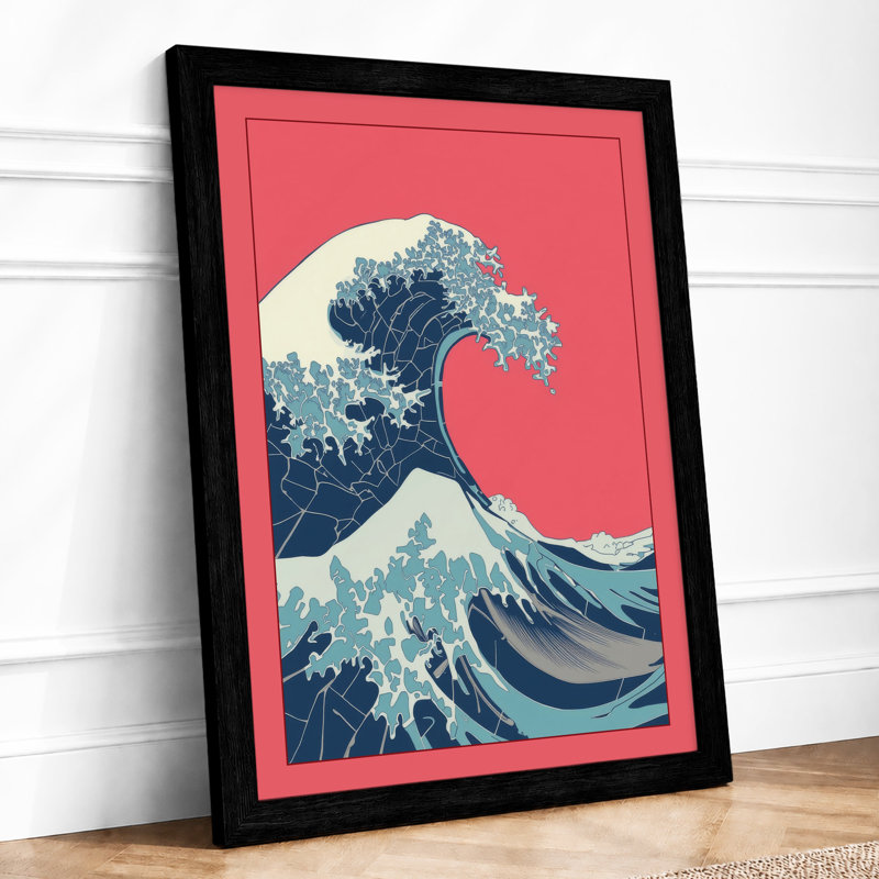 Wave At Sunrise Coastal - Print, A1 - 84.1 x 59.4 cm, Black
