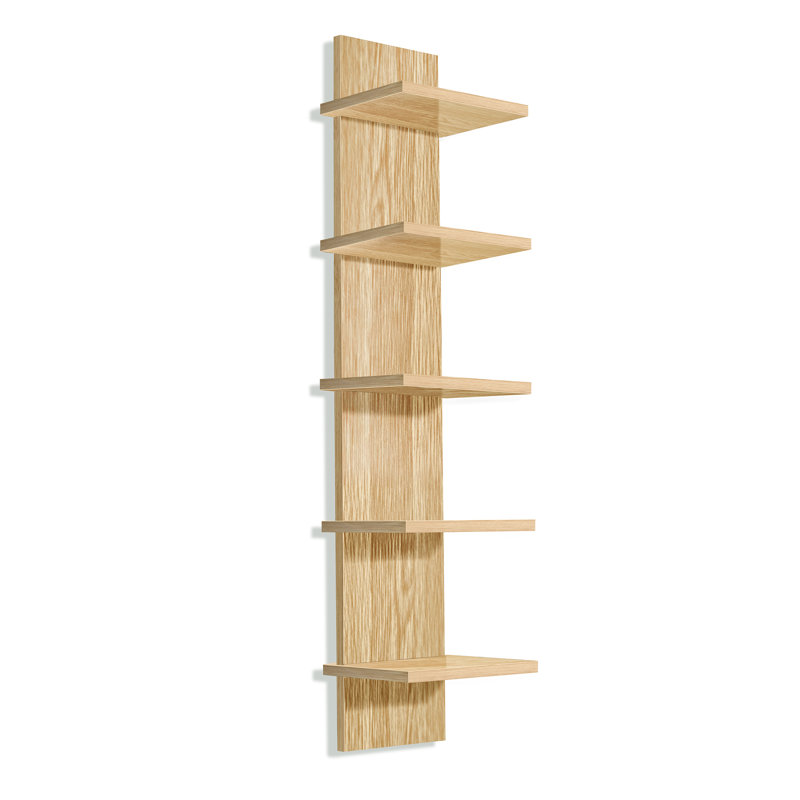 Étagère murale à 5 niveaux Sorbus, étagère utilitaire à colonne verticale pour la décoration intérieure et le rangement, tablettes flottantes murales pour le rangement de la salle de bain, chambre à coucher, salon, organisateur de cuisine, érable
