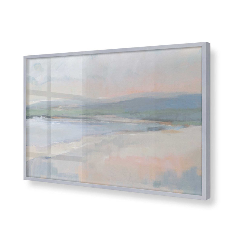 Hazy Beach at Dawn I Print, Silver Single Picture Frame, 12.25" H x 15.25" W