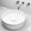 Lavabo de salle de bain vasque rond minimaliste blanc mat Matte Stone ™ de 14 po VIGO UltraThin ™