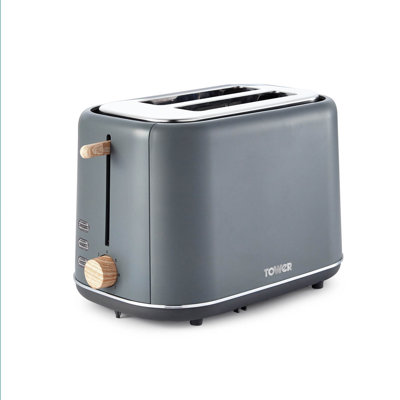 Tower Scandi 2-Slice Toaster with Adjustable Browning Control, 7 Toasting Functions, Cancel, Defrost and Reheating Settings, Stylish Scandinavian Design, 800 W