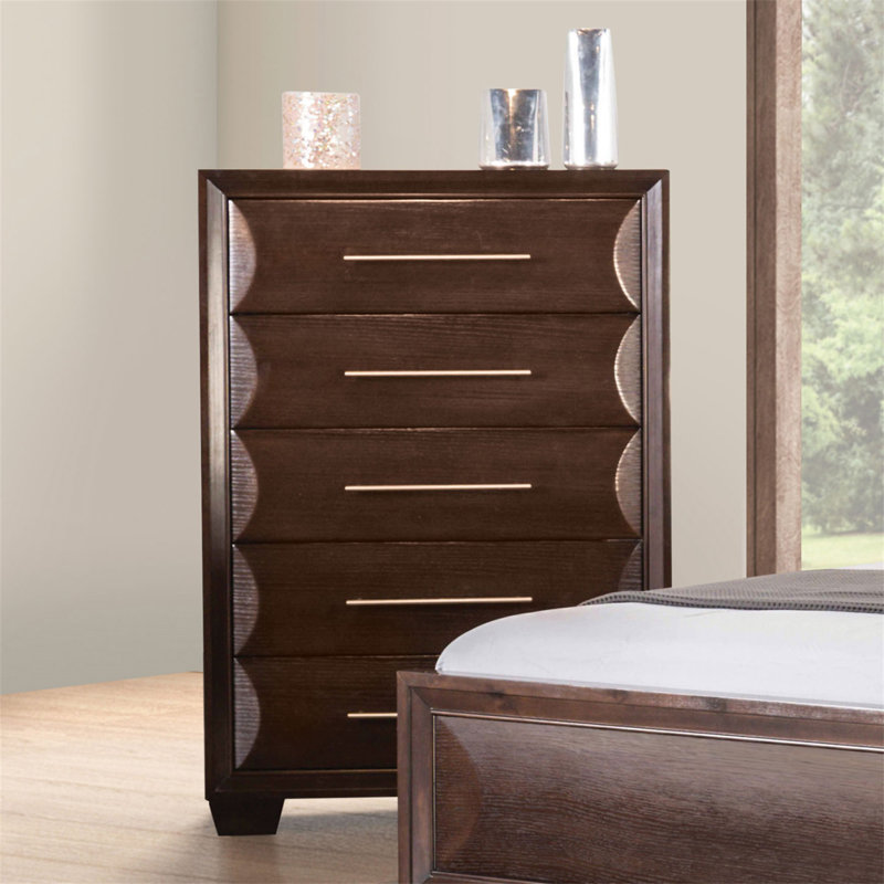 Commode de style transitionnel 1pc 5-queue d'aronde anglaise et tiroir à queue d'aronde française