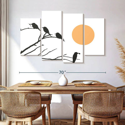 Ronce quatre oiseaux et branches